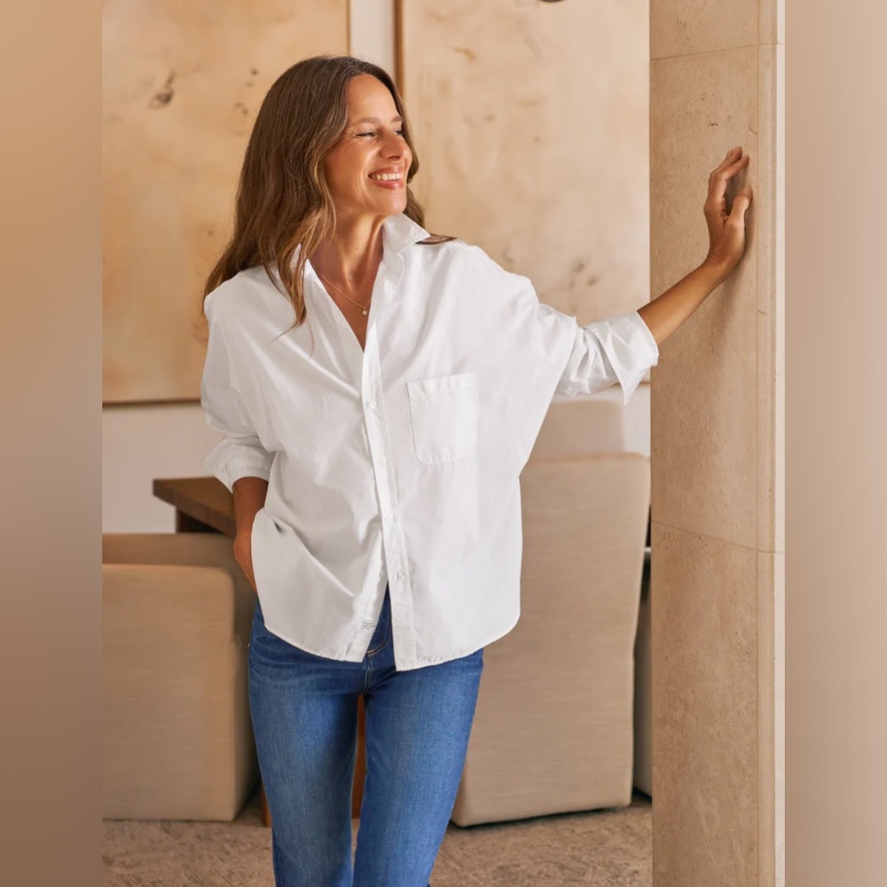 Frank & Eileen White Oona Shirt Button Down New - Picture 2 of 6